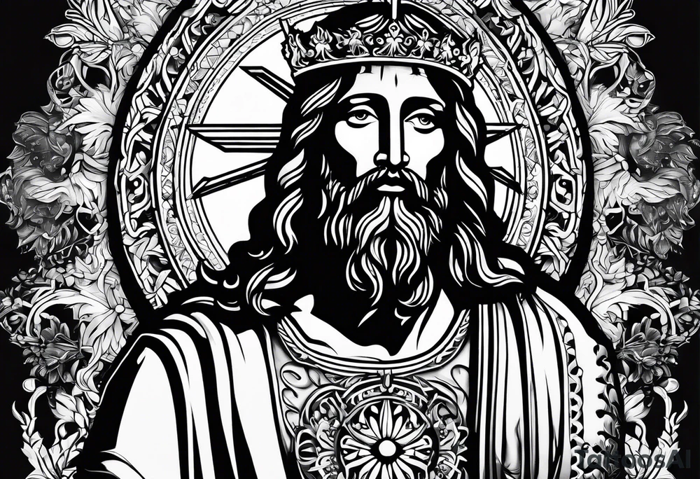 jesus olhando pra cima na cruz tattoo idea