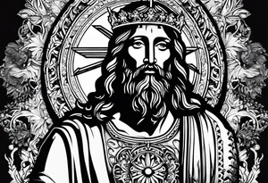 jesus olhando pra cima na cruz tattoo idea
