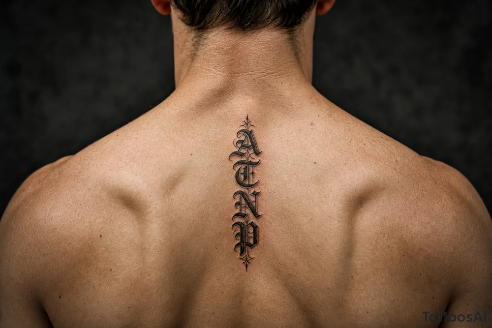 Atnp in old English calligraphy up
and down tattoo idea