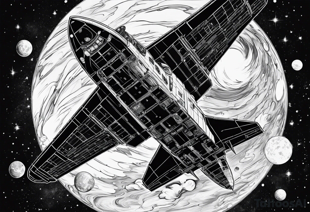 shuttle launching to space tattoo idea