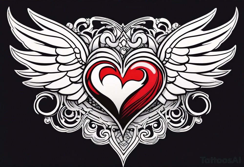 angelish devil heart/wings tattoo idea