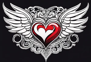 angelish devil heart/wings tattoo idea