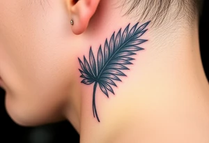 large woven palm leaves tattoo idea
