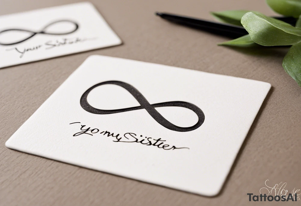 Eternity Symbol: A delicate, outlined infinity symbol as the foundation of the tattoo. 
Puzzle Piece: One small, outlined puzzle piece placed along one of the loops of the eternity symbol (typically on the lower curve or where the lines cross in the middle). 
Handwritten Text: Your sister’s words, “to my favorite sister,” can flow along the curve of the infinity symbol, following its shape. 

Positioned horizontally on your ankle for a balanced look. tattoo idea