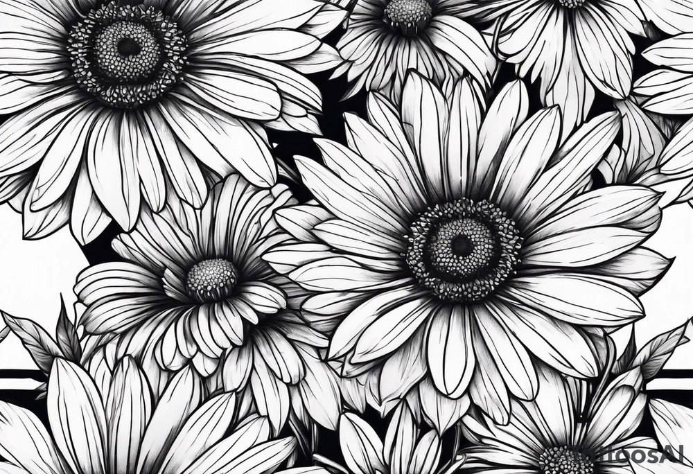 Bloody daisy flowers tattoo idea