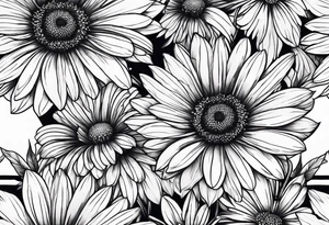 Bloody daisy flowers tattoo idea