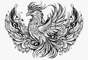 Phoenix flower tattoo idea