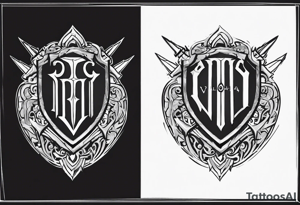 Valhalla sword shield steps tattoo idea
