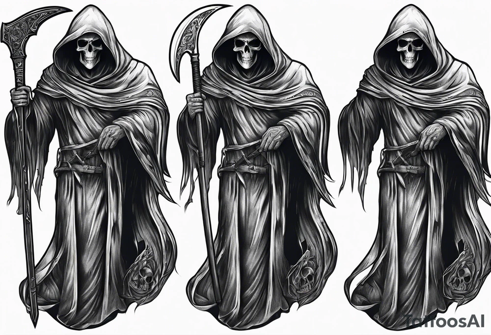 Grim reaper with scythe tattoo idea