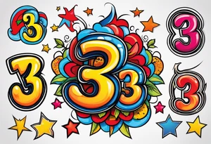 I would like a tattoo, featuring only 
number 13 in a colorful old school style. tattoo idea