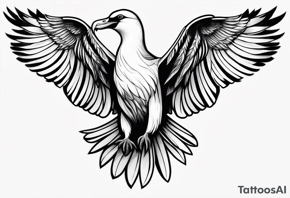 flying giant albatross symmetrical tattoo idea flying giant albatross symmetrical tattoo idea