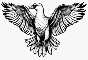 flying giant albatross symmetrical tattoo idea