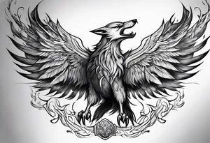 Phoenix wolf tattoo idea