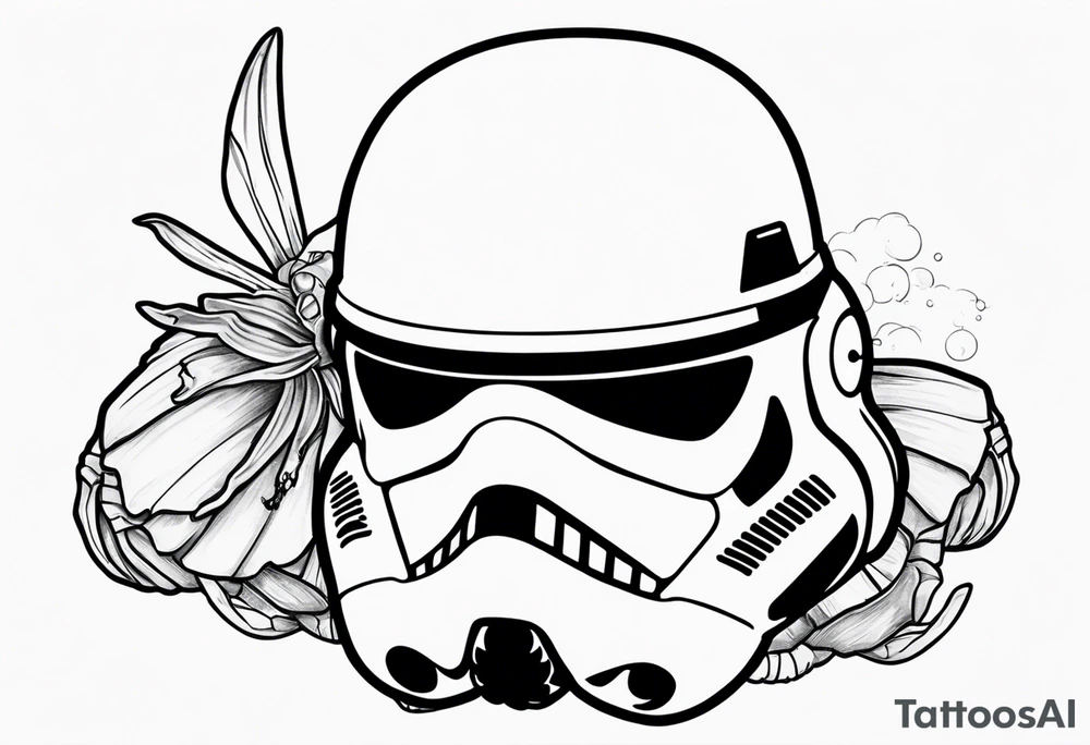 storm trooper helmet and a hermit crab tattoo idea