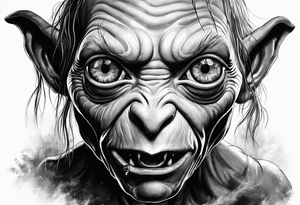 Gollum and the one ring the lord of the rings tattoo idea