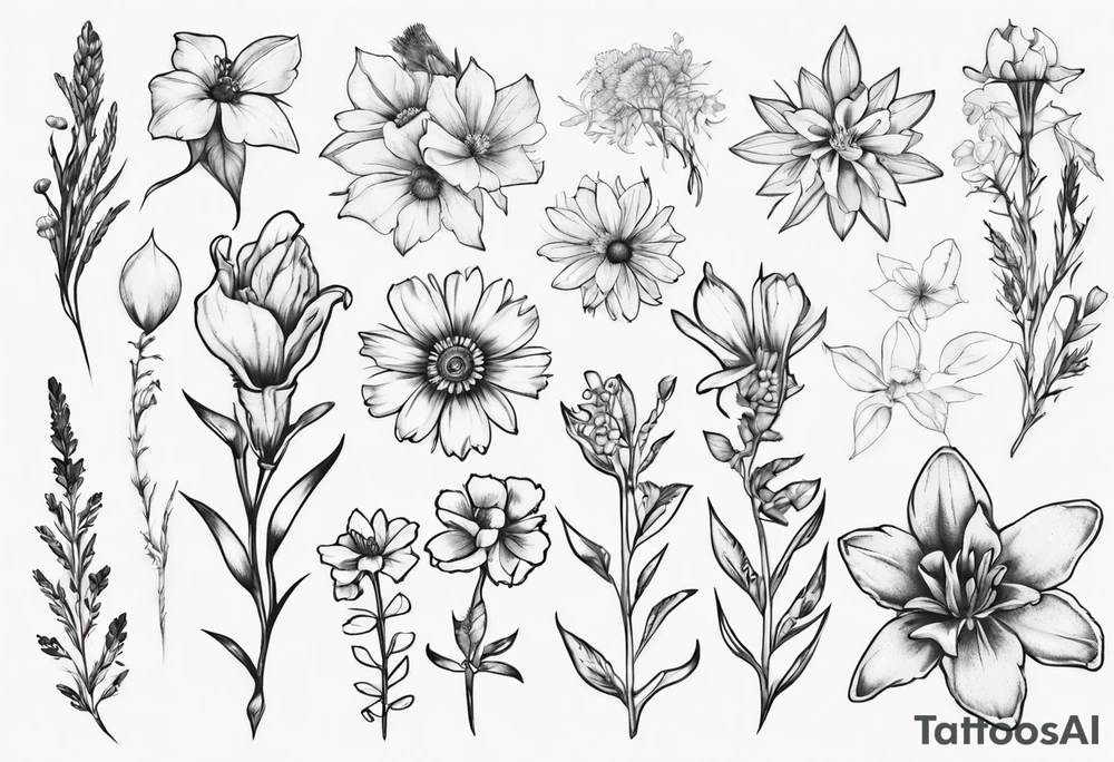 Vamcouver island wildflowers tattoo idea