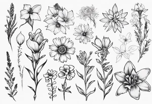 Vamcouver island wildflowers tattoo idea