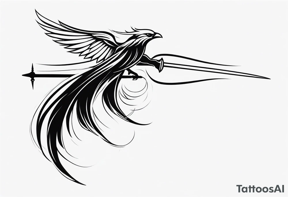 anjo com uma espada tattoo idea