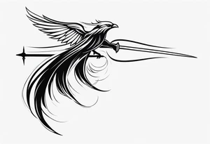 anjo com uma espada tattoo idea