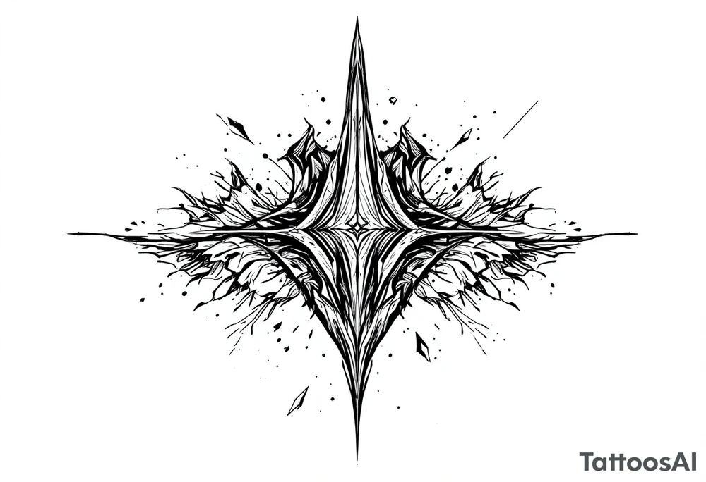 thick arrow look down tattoo idea