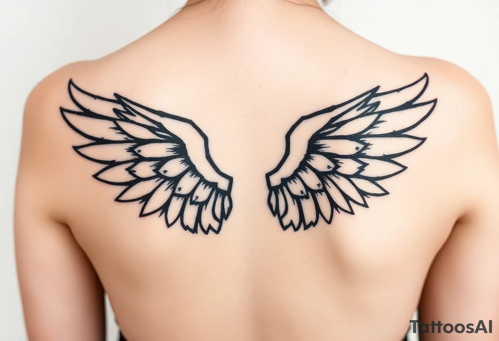 gothic wings tattoo idea