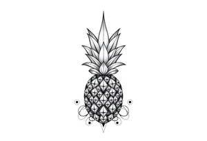 Majestic ,crown pineapple top ,vagina and anus tattoo idea