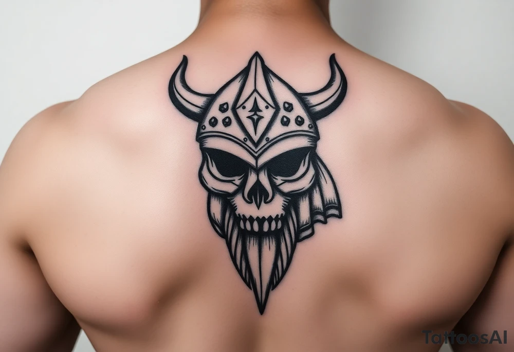 realistic viking helmet with a lot of detail tattoo idea