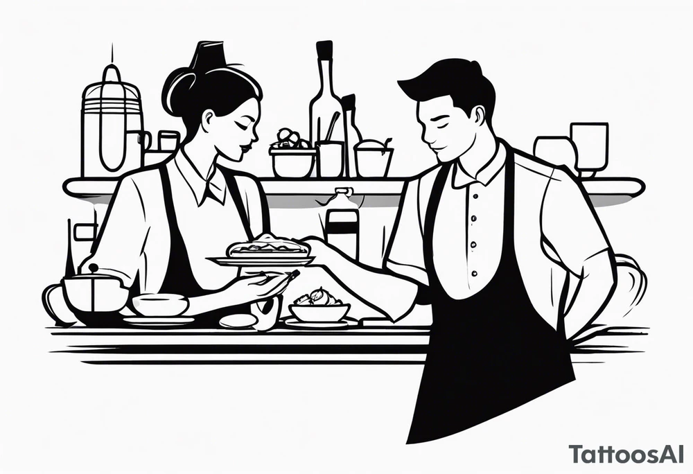 Part time student restaurant Waiter tattoo idea
