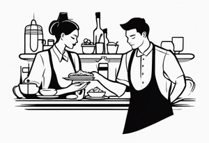 Part time student restaurant Waiter tattoo idea