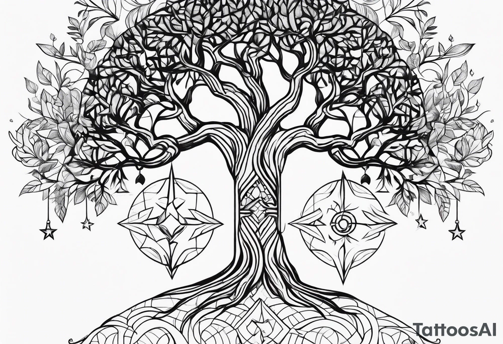 Tree of life Sagittarius tattoo idea