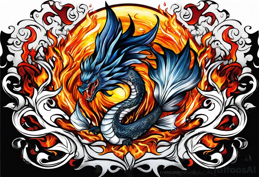water on fire tattoo idea