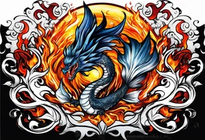 water on fire tattoo idea