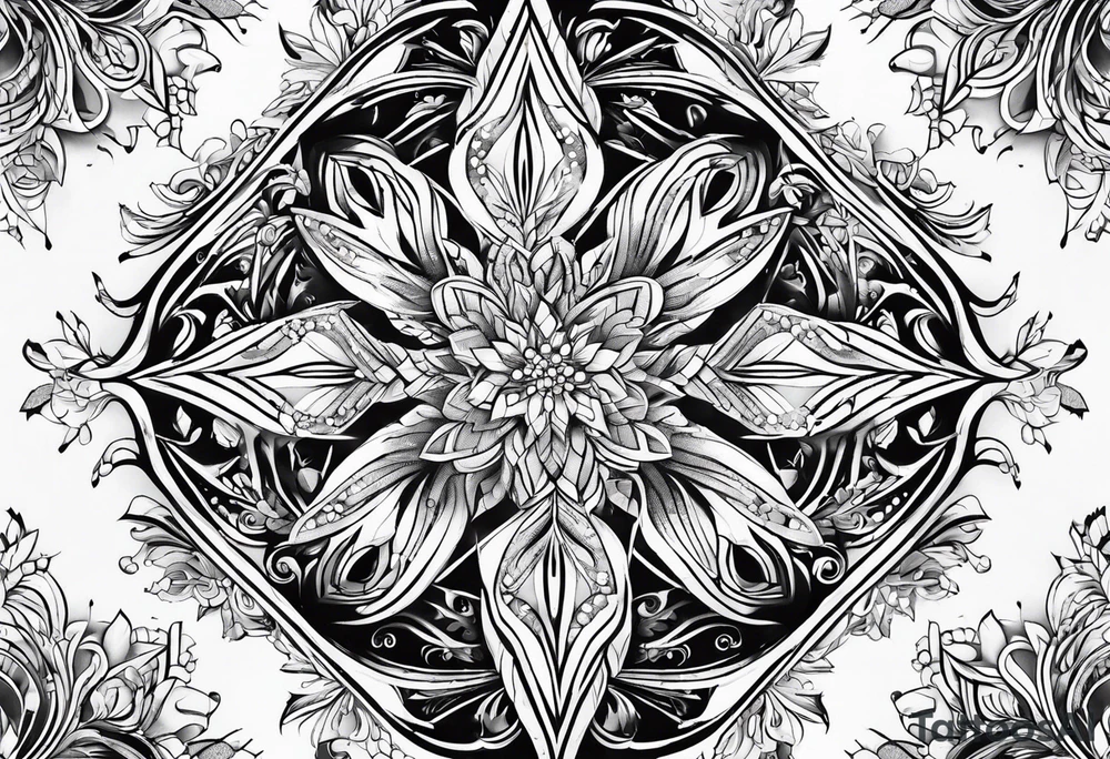small snow crystal swirl tattoo idea