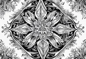 small snow crystal swirl tattoo idea