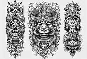 aztec snake sleeve tattoo idea
