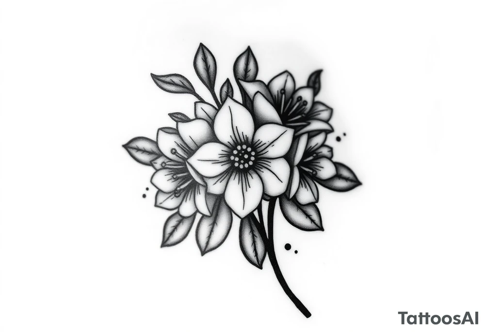 bouquet of flowers tattoo idea