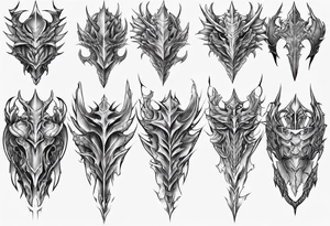 Dragon Leg armor symmetrical tattoo idea