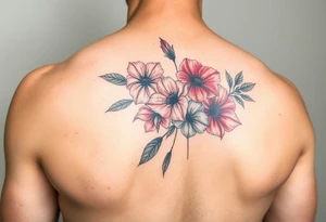Upper arm and shoulder sleeve
Realistic
Water color
Fine line
Birth flowers for the months of
February 
July
August
October
December
Multi colored tattoo idea
