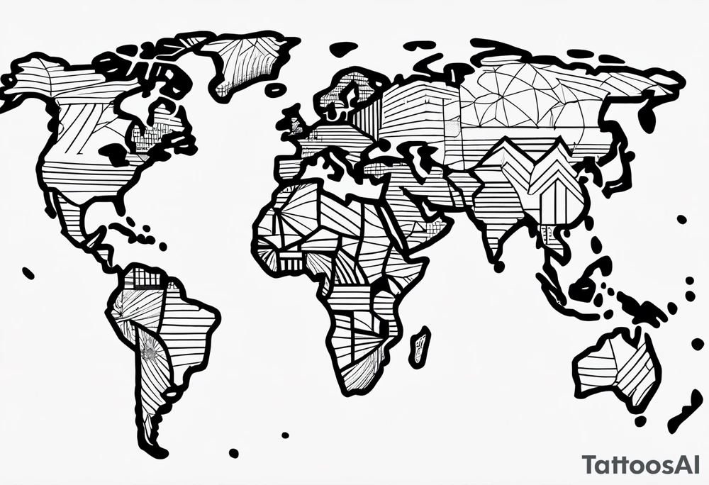 travel, world map, leg tattoo tattoo idea
