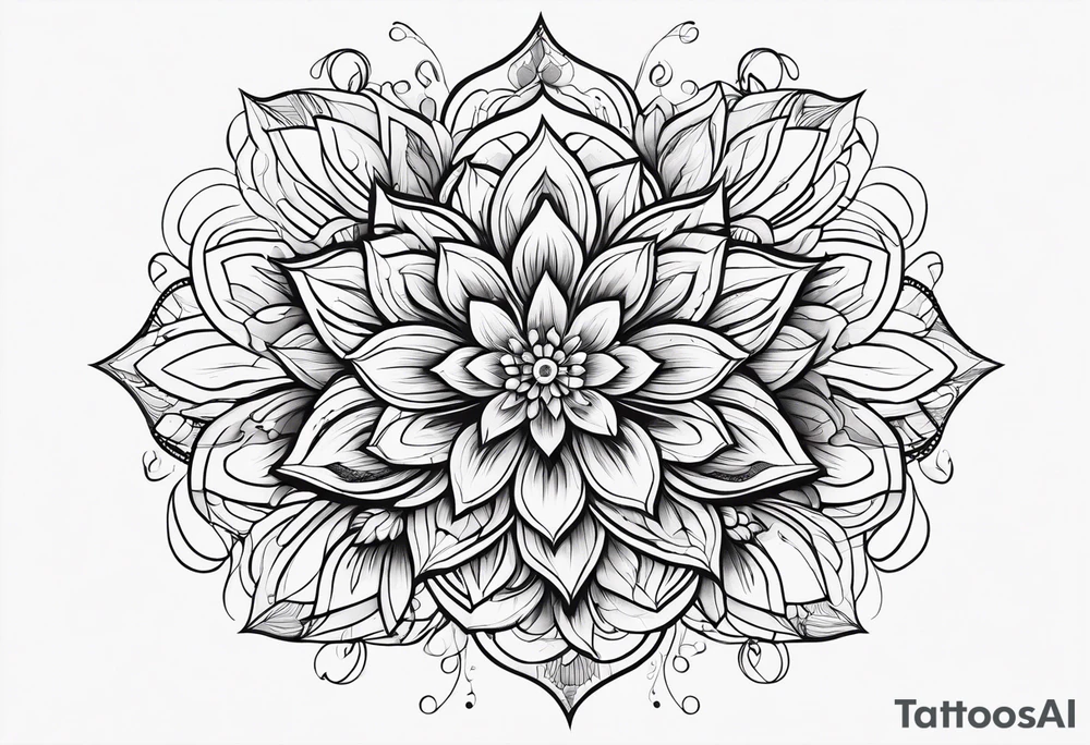 abstract flower tattoo idea