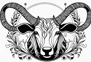 Capricornus two horns female and contains the letter S tattoo idea