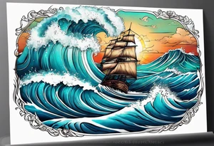 rough ocean tattoo idea