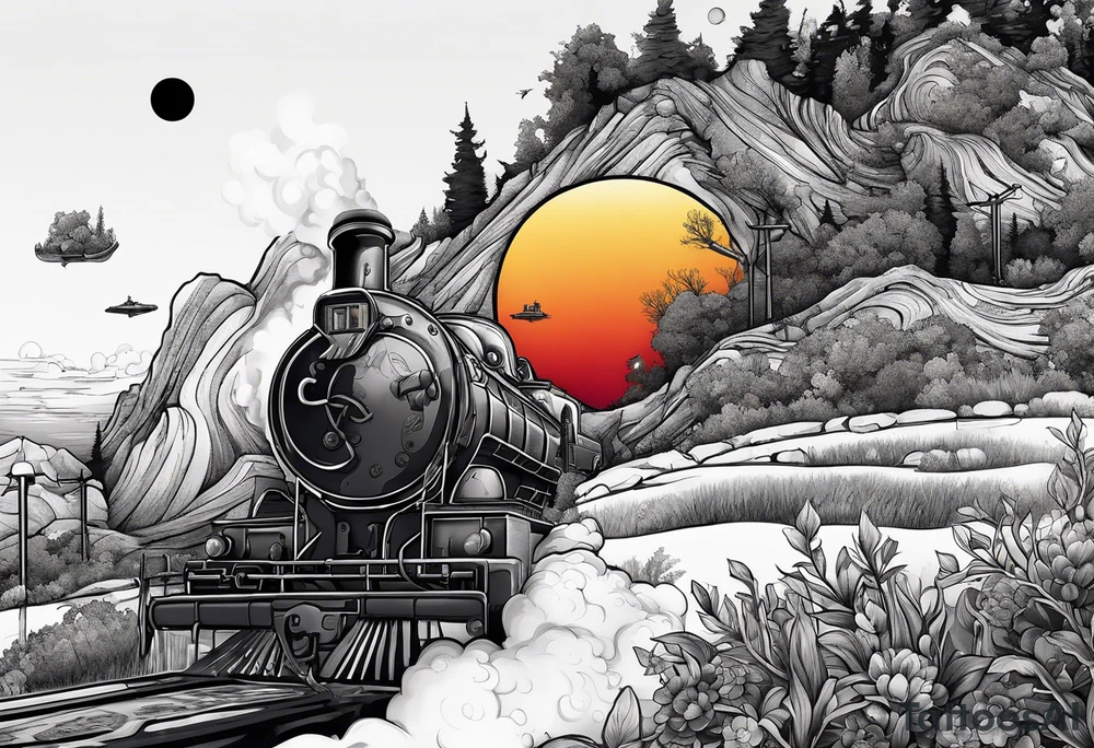 incorporate ideas from the sprawl book series
 into a sybmolic tattoo tattoo idea