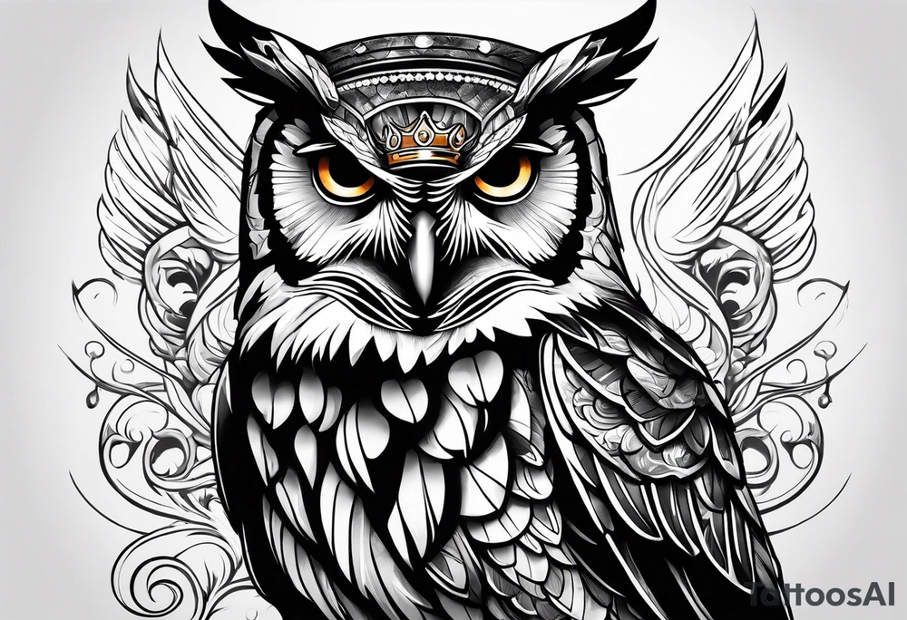king evil owl tattoo idea