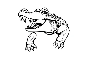 Traditional style angry alligator tattoo idea