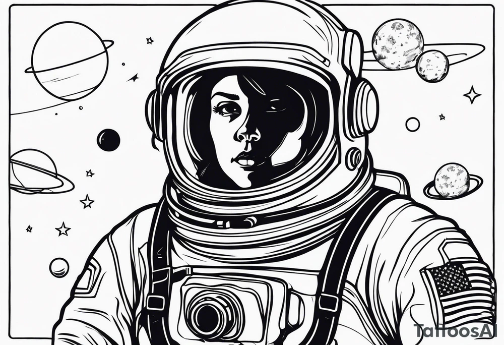 astronaut in space tattoo idea
