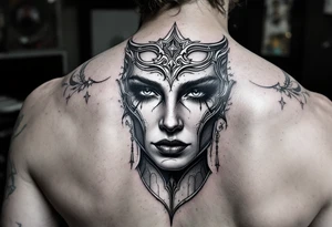 Shield maiden face tattoo idea