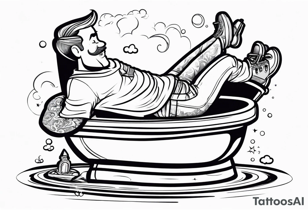 An epic potty with a man siting on it tattoo idea
