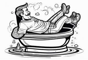 An epic potty with a man siting on it tattoo idea