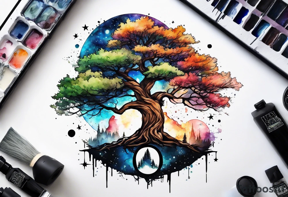 Tree with Star wars and a tardis tattoo idea